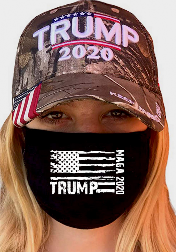 trump face mask and hat combo